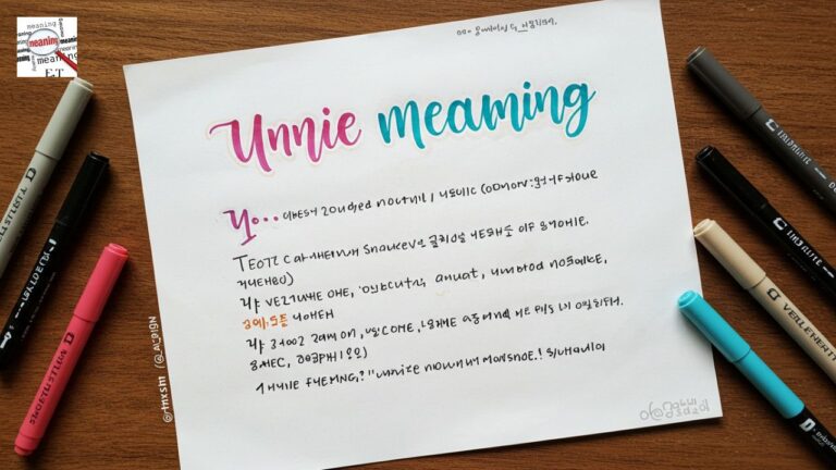 Unnie Meaning